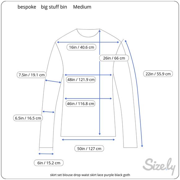 skirt set blouse drop waist skirt lace purple black goth - Picture 2 of 15